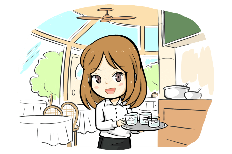 飲食店で働く女性