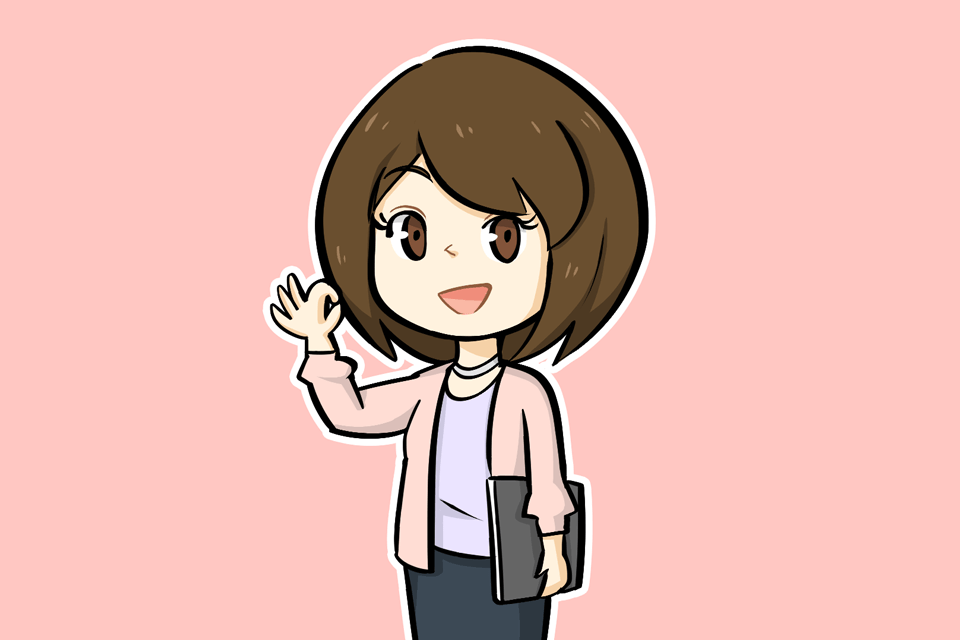 メリットを紹介する女性