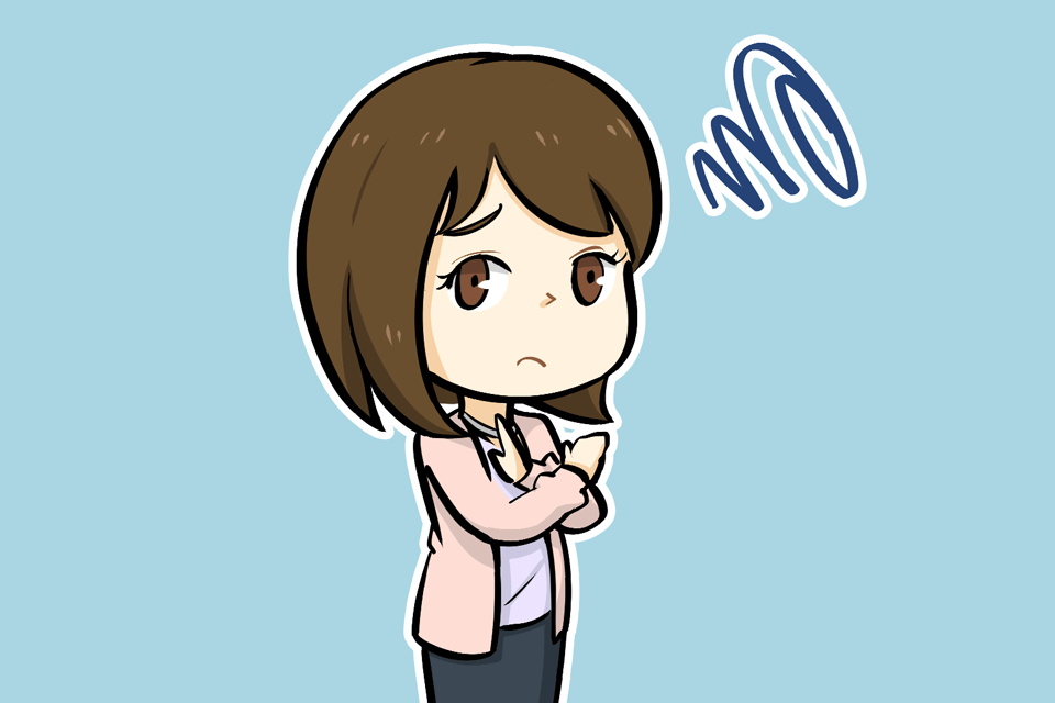 デメリットに不機嫌な女性